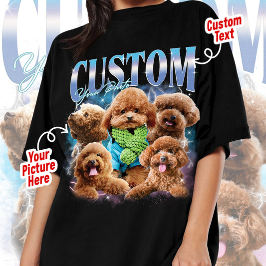 Vintage Custom Dog Shirt, Retro Collage Personalized Pet Shirt, 90's Custom Photo Vintage Graphic Tees, Insert Pet Design Personalized Gift