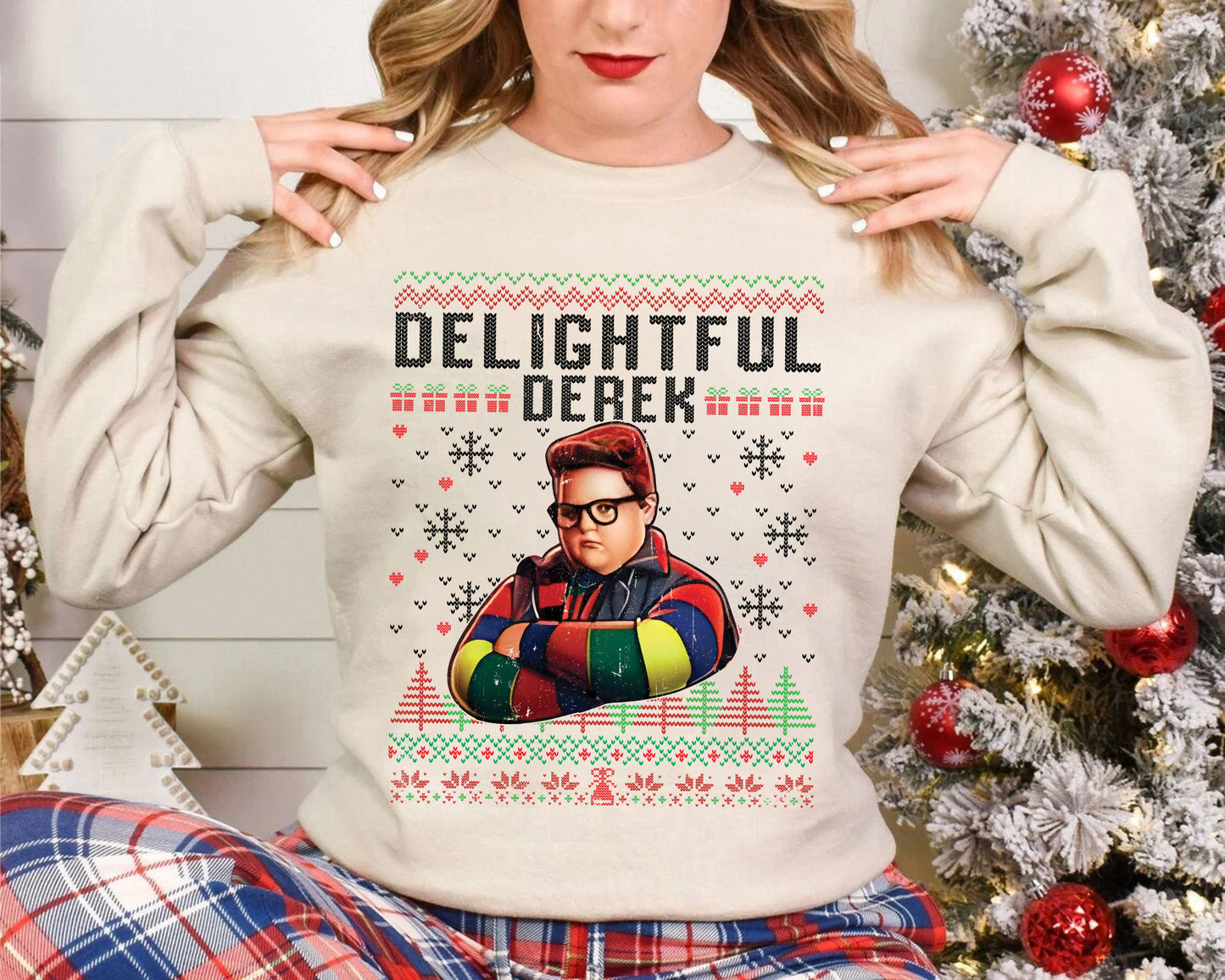 Delightful Derek Chistmas Shirt, Comfort Color Movie Shirt, Gift For Move Fan, Trending Shirt, Gift For Friend