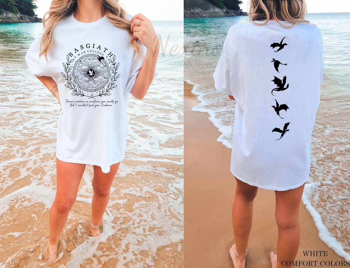 Basgiath War College Double-Sided Shirt Fourth Wing Shirt Dragon Rider Shirt Bookish Shirt Vintage Basgiath War College Rebecca Yarros The Empyrian Series
