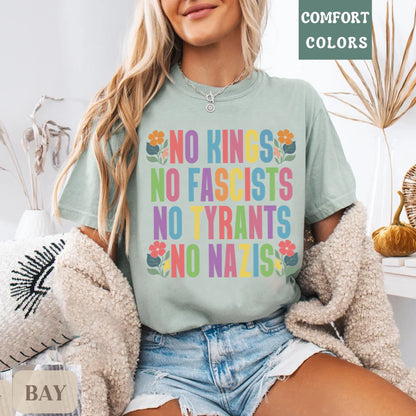 No Kings No Fascists No Tyrants No Nazis Anti Trump Shirt, No Kings Since 1776 Shirt, No Kings In America Shirt, No Faux King Way 86 47 Tees
