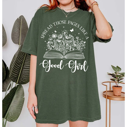 Spread Those Pages Just Like A Good Girl Shirt, Hot Book, Spicy Book Lover, Bookish, Dark Romance Shirt, Smut Shirt, Booktok Shirt