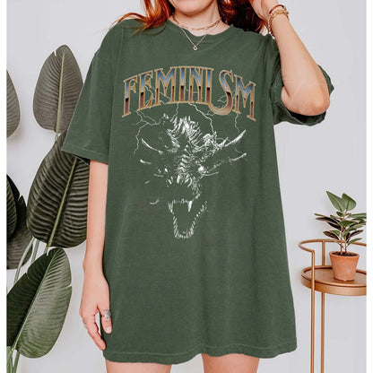 Feminism Dragon Fantasy shirt Feminist T-Shirt Feminist art Womens Empowerment Death Metal Shirt, Weirdcore, Ironic Shirt