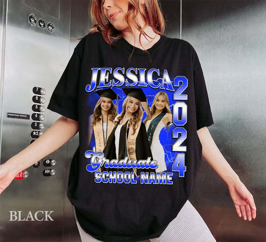 Custom Graduation Shirt, Custom Photo Graduate Shirt, Family Graduation 2024 Shirt, Senior T-Shirt, Class of 2024 Shirt, Graduation Party