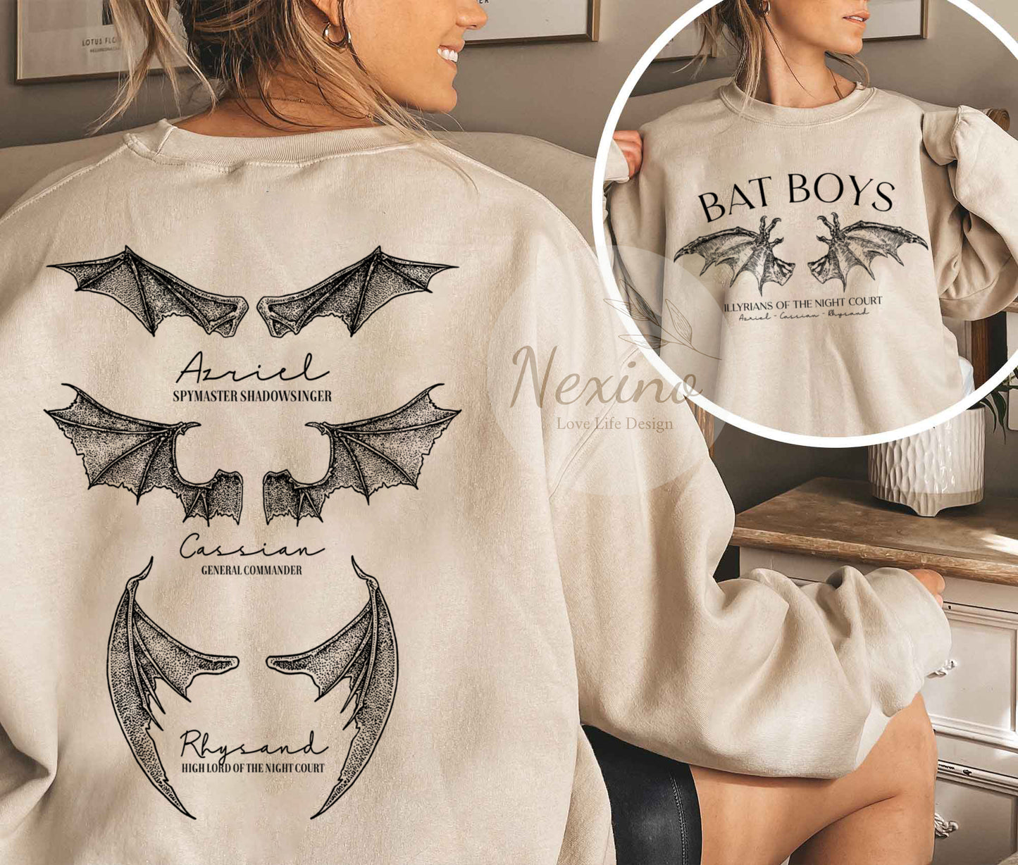 The Bat Boys Double-Sided Shirt, Retro Bat Boys Crew Shirt, Vintage Acotar Shirt, Bookish Shirt, The Bat Boys Fan Club, Gift for him