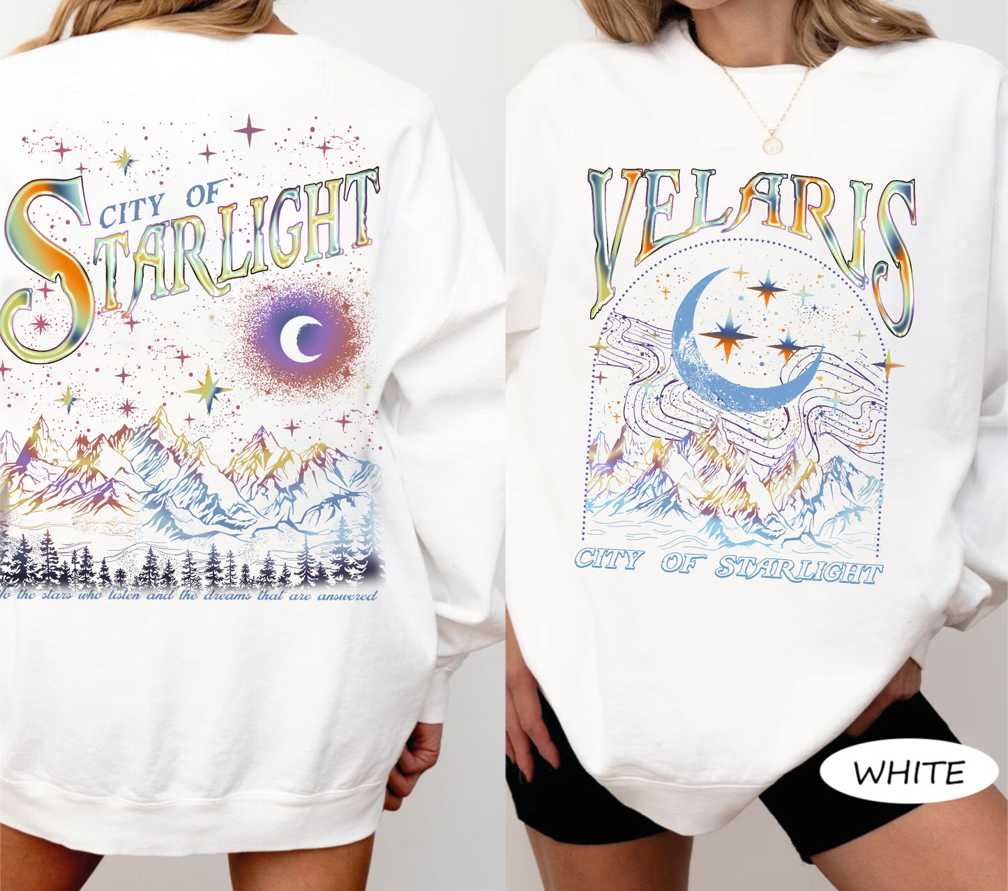 Velaris City Of Starlight ACOTAR Two-Sided Sweatshirt, The Night Court Shirt, Court of Dreams, Rhysand, Cassian, Sarah J Maas, Booklover Tee