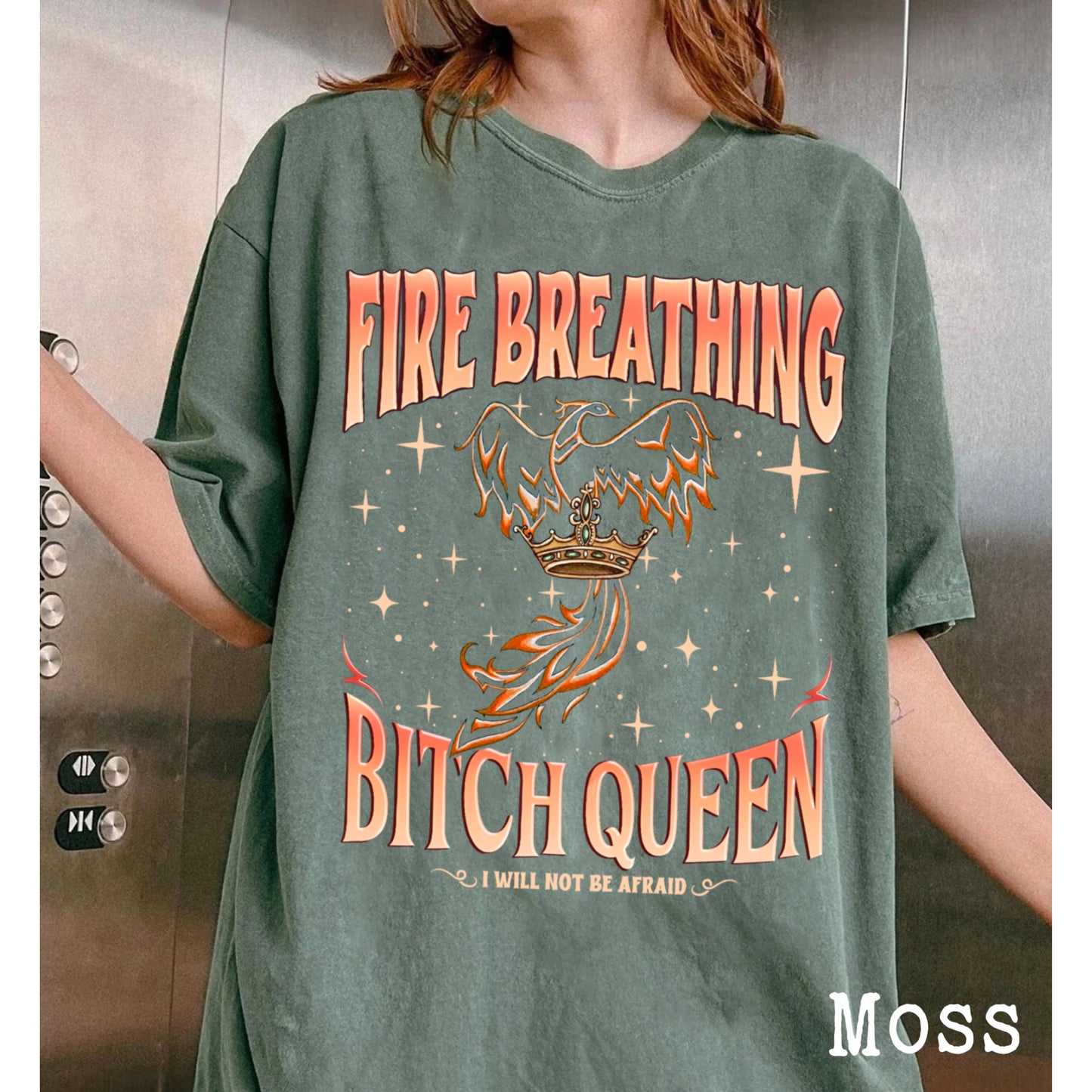 Fireheart Queen Aelin Comfort Colors Shirt, Throne Of Glass Fan T Shirt, Kingsflame The Thirteen,She Will Not Be Afraid, Book Lover Tog Gift