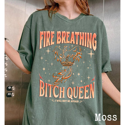 Fireheart Queen Aelin Comfort Colors Shirt, Throne Of Glass Fan T Shirt, Kingsflame The Thirteen,She Will Not Be Afraid, Book Lover Tog Gift