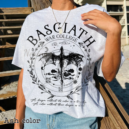 Basgiath War College Scribe Shirt, Fourth Wing Merch Shirt Dragon Rider Violet Sorrengail Xaden Riorson Fantasy Bookish The Empyrean Series