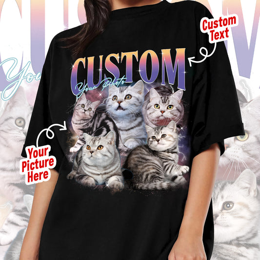 Custom Comfort Colors Pet Shirt, Retro Collage Shirt, Custom Pet Shirt, Retro 90's Custom Shirt, Women's Custom Tee, Christmas Gift Shirt