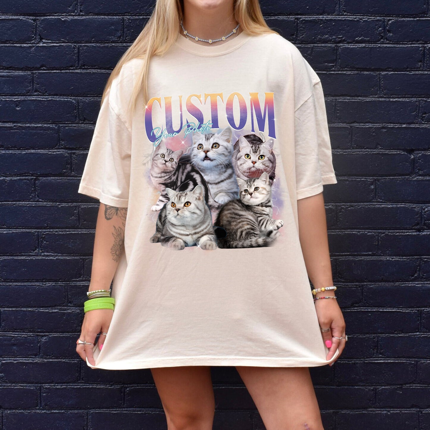 Custom Comfort Colors Pet Shirt, Retro Collage Shirt, Custom Pet Shirt, Retro 90's Custom Shirt, Women's Custom Tee, Christmas Gift Shirt