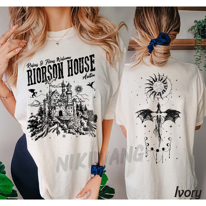 Xaden Riorson House Shirt, Iron Flame Shirt, Dragon Rider 2-Sided Shirt, Violet Sorrengail, Bookish Gifts