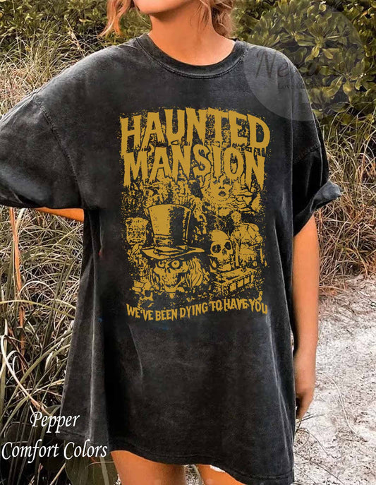 Vintage Haunted Mansion Comfort Colors Shirt, The Haunted Mansion Shirt, Retro Disney Halloween Shirt, Halloween Party, Halloween Gift