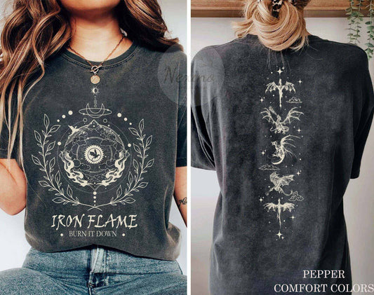 Iron Flame Comfort Color Shirt, Basgiath War College Sweatshirt, Dragon Rider, Fourth Wing Shirt, Rebecca Yoros, Violet Sorengial, Bookish.