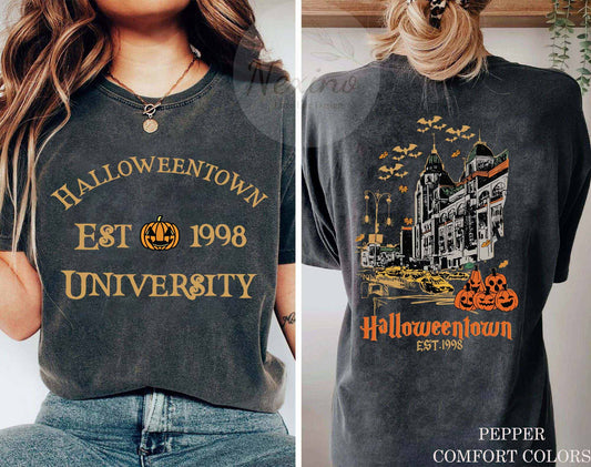 Comfort Colors Vintage Halloweentown 1998 Shirt, 2 Side Halloweentown University Shirt, Fall Shirt, Halloweentown Shirt, Halloween Town Shirt