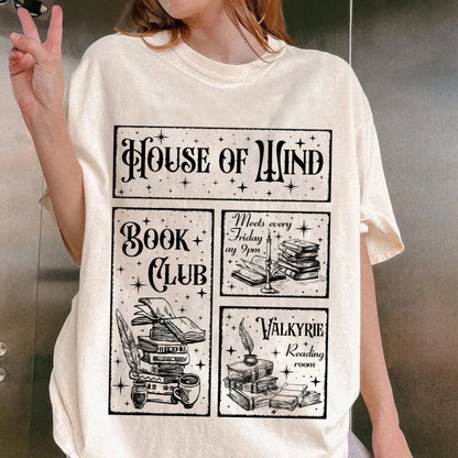 ACOTAR House Of Wind Book Club Shirt, Night Court Velaris House Of Wind Library Sarah J Maas Throne of Glass, Valkyrie Reading Room SJM
