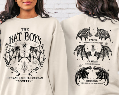 The Bat Boys Comfort Colors Gildan Shirt, Acotar Merch Sweatshirt, The Night Court Illyrians, A Court of Thorns and Roses Rhysand Cassian Azriel