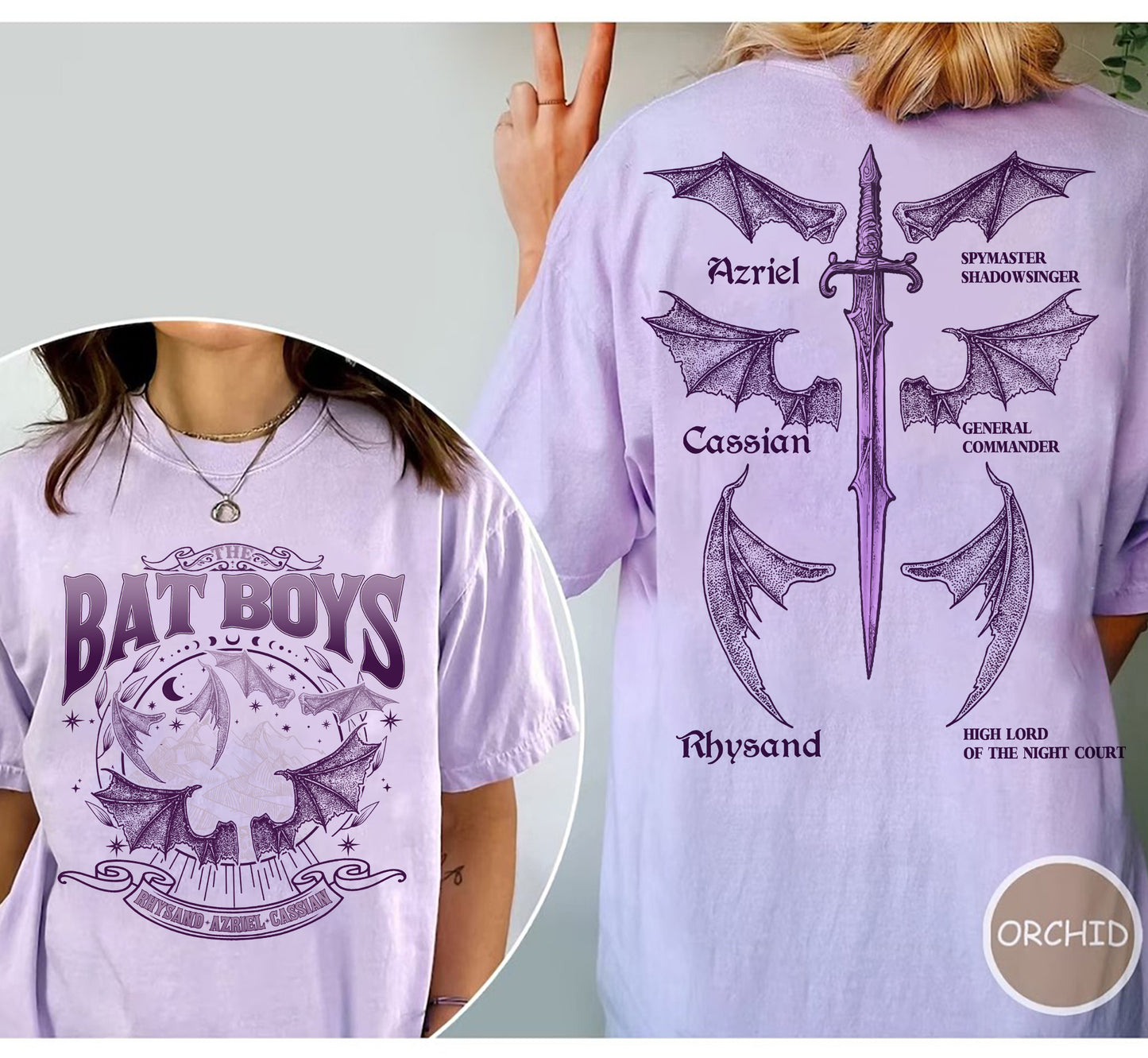 The Bat Boys Comfort Colors Shirt, ACOTAR Merch, Night Court Illyrians Tee, A Court of Thorns and Roses, Rhysand Cassian Azriel Apparel