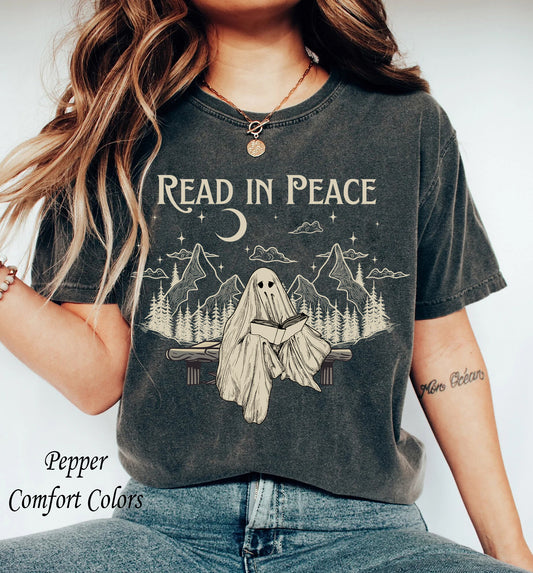 Book Lover Halloween Shirt, Funny Ghost Book Nerd, Teacher Halloween Gift, Librarian Merch, Ghost Book Lover