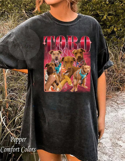 Custom Retro Dog Bootleg Shirt, Dog Bootleg Retro 90's Tee, Custom Pet Photo, Custom Pet Portrait, Dog Owner Gift, Pet Lovers Gift