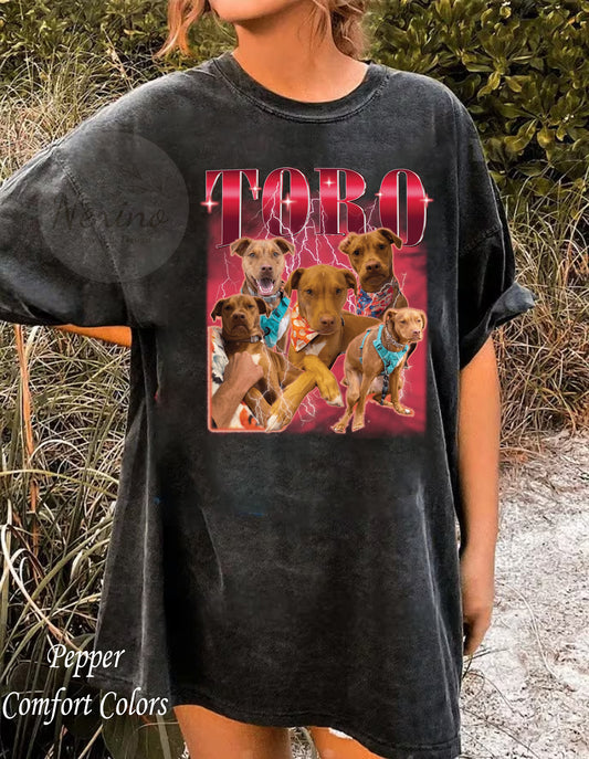 Custom Retro Dog Bootleg Shirt, Dog Bootleg Retro 90's Tee, Custom Pet Photo, Custom Pet Portrait, Dog Owner Gift, Pet Lovers Gift