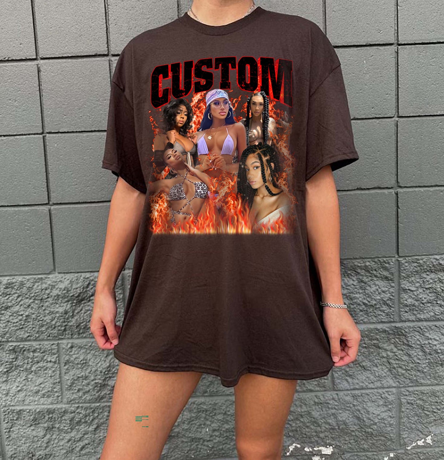 Custom Bootleg Rap T shirt, Personalized Girlfriend Picture Shirt, Customized Photo Shirt, Insert Your Design T-shirt, Vintage Custom Tshirt