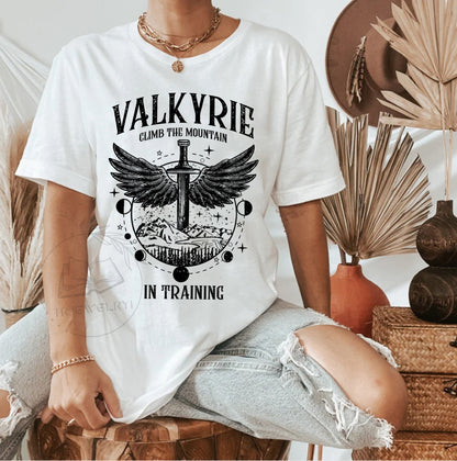 The Night Court Comfort Shirt, Valkyrie in Training Shirt Sweatshirt, Nesta Archeron Gwyn Emerie Cassian Azriel Illyrian Training Camp Velaris TOG Sarah J Maas Shirt