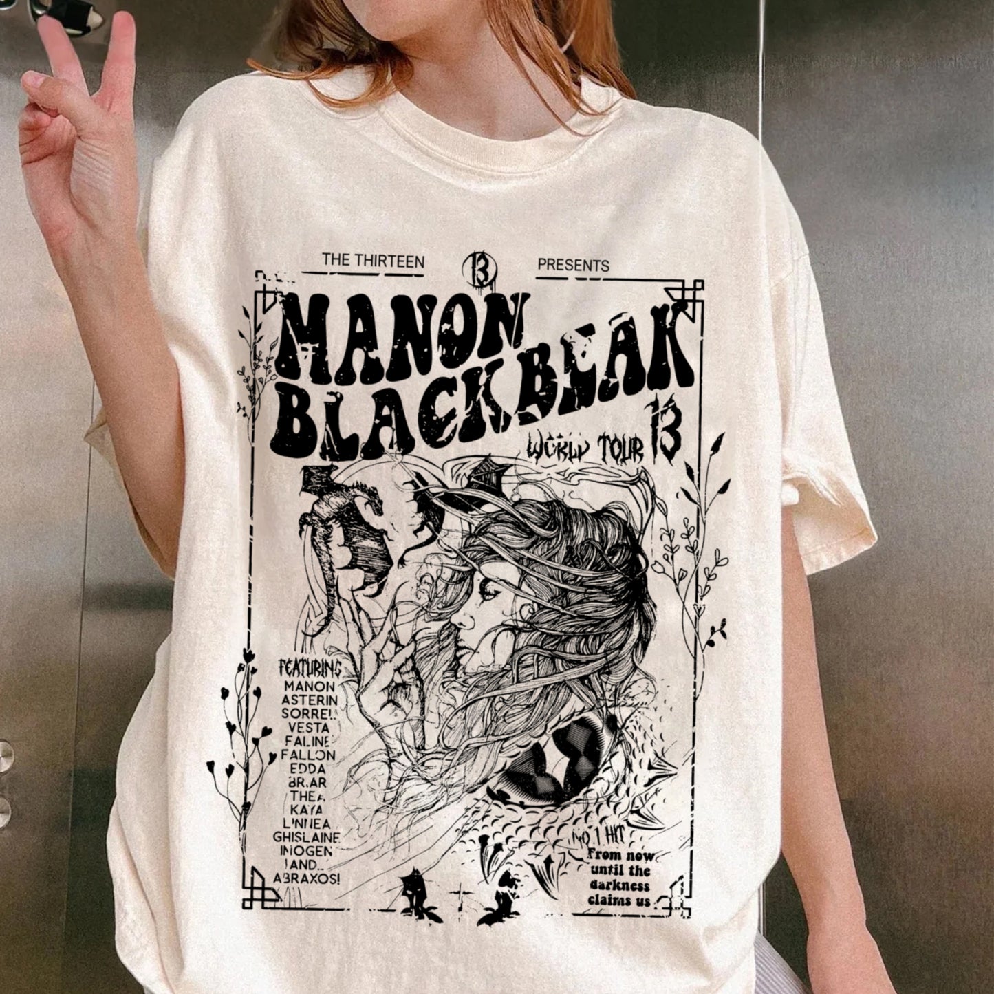 Manon Blackbeak Throne of Glass Vintage Shirt, The Thirteen Shirts, From Now Until The Darkness Claims Us Tee, ACOTAR Crescent City