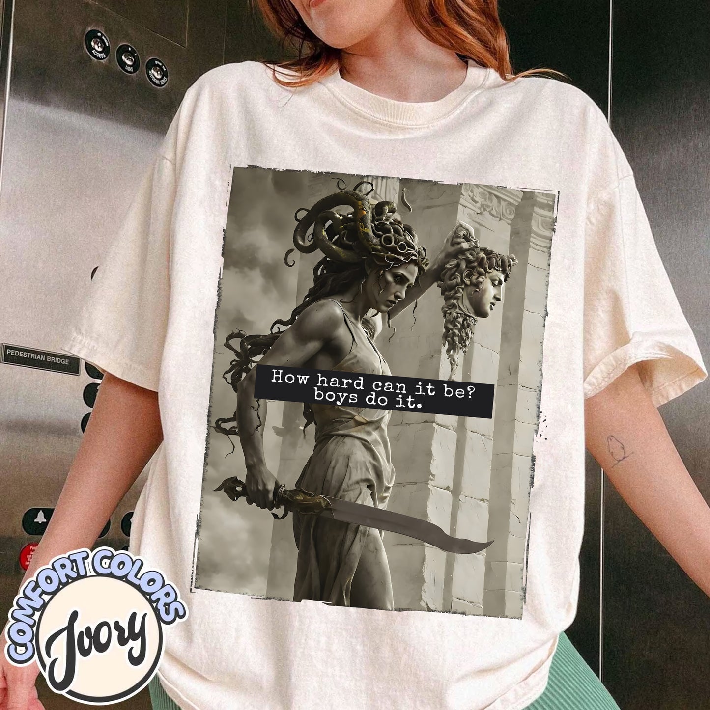How Hard Can It Be Shirt, Medusa with the Head of Perseus Tee, Feminist Shirt, Women's Empowerment Shirt, Feminism Shirt, Gift for Her