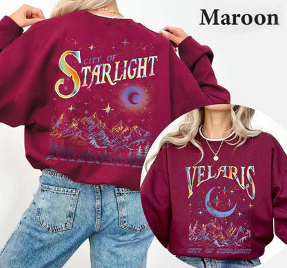 Velaris City Of Starlight ACOTAR Two-Sided Sweatshirt, The Night Court Shirt, Court of Dreams, Rhysand, Cassian, Sarah J Maas, Booklover Tee