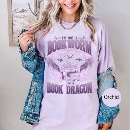 Basgiath War College Comfort Colors Shirt, Book Lover Tshirt, Book Dragon Tshirt,Book Lovers Gift,I'm Not A Bookworm I'm A Book Dragon Shirt