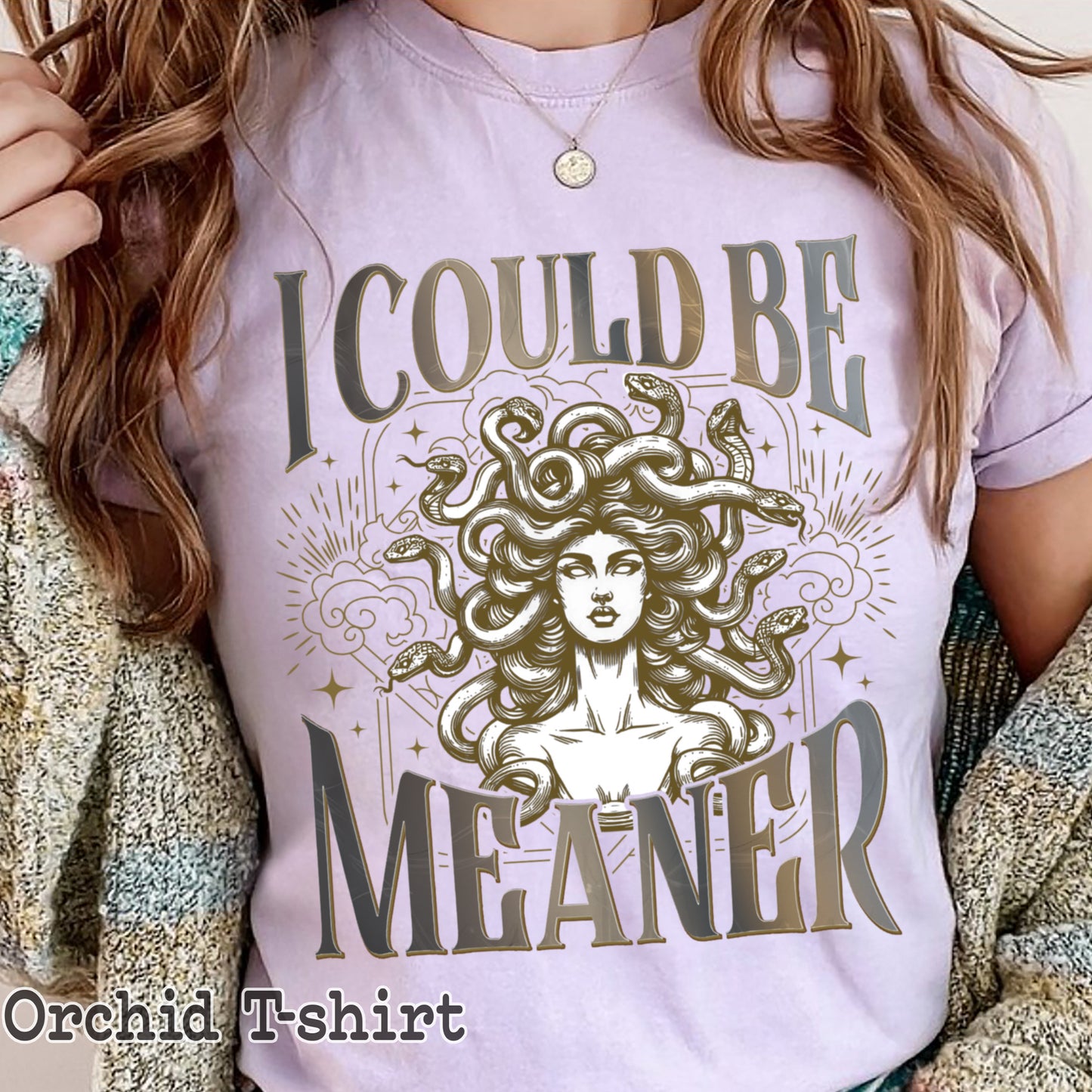 Trending I Could Be Meaner Medusa Gorgon Shirt, Greek Mythology Sarcastic Outfit, Aesthetic Weirdcore Clothing, Adult Humor Gag Shirt