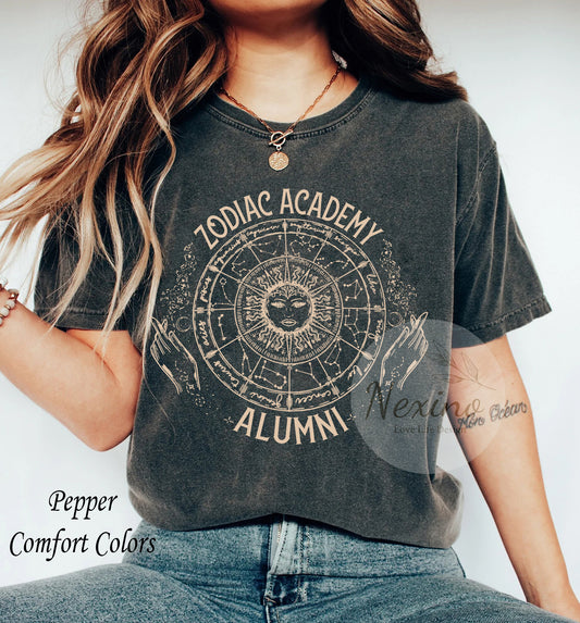 Zodiac Academy Alumni Distressed Shirt, Zodiac Academy Merch, Vega Twins T-shirt, Zodiac Signs, Star Constellations shirt.
