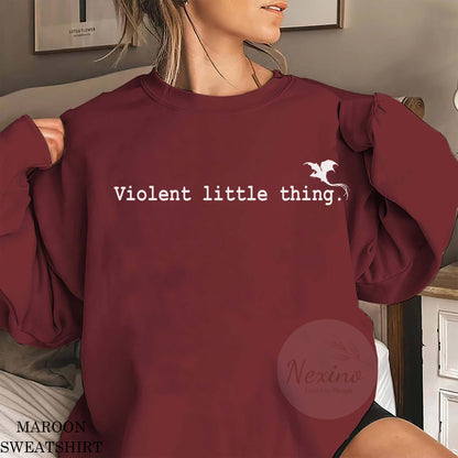 Violent Little Thing Shirt, Xaden Riorson House Tee, Fourth Wing Merch, Violet Sorrengail Silver One, Basgiath War College, Dragon Rider, Bookish Gift