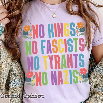 No Kings No Fascists No Tyrants No Nazis Anti Trump Shirt, No Kings Since 1776 Shirt, No Kings In America Shirt, No Faux King Way 86 47 Tees