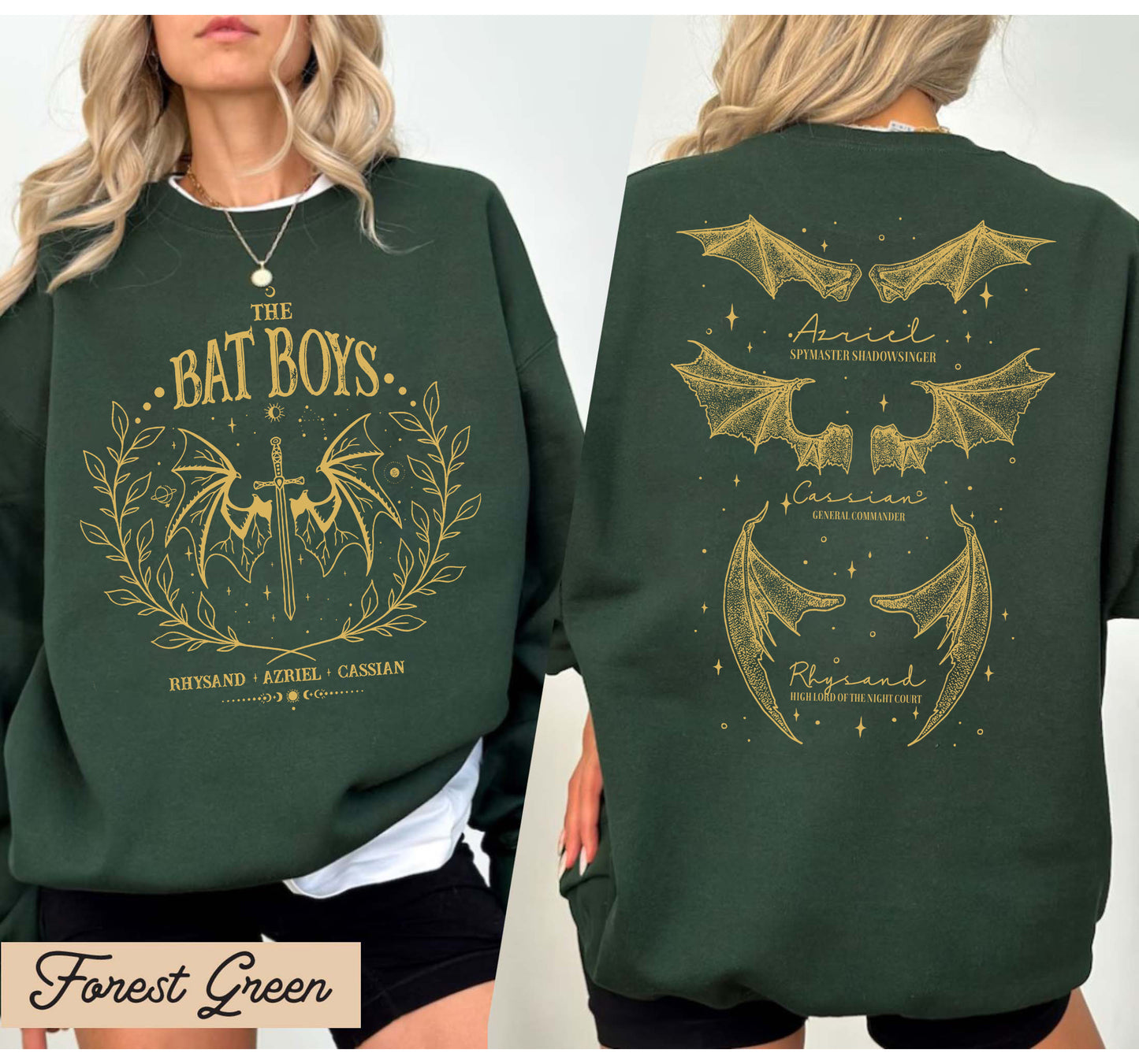 The Bat Boys Double Side Sweatshirt, Acotar Velaris Shirt, Bat Boys Tees, Bat Boy Fan Club Shirt, A Court of Thorn, Cassian general comander