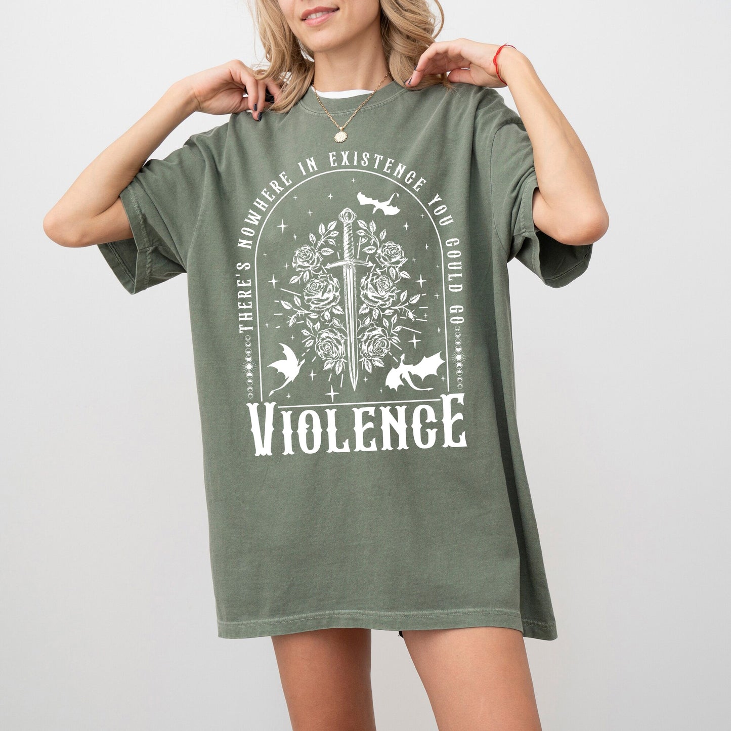 Nowhere in Existence Violence Vintage Shirt, Violet Sorrengail, Bookish Shirt, Fourth Wing, Gifts for Readers, Fantasy Book Dragon