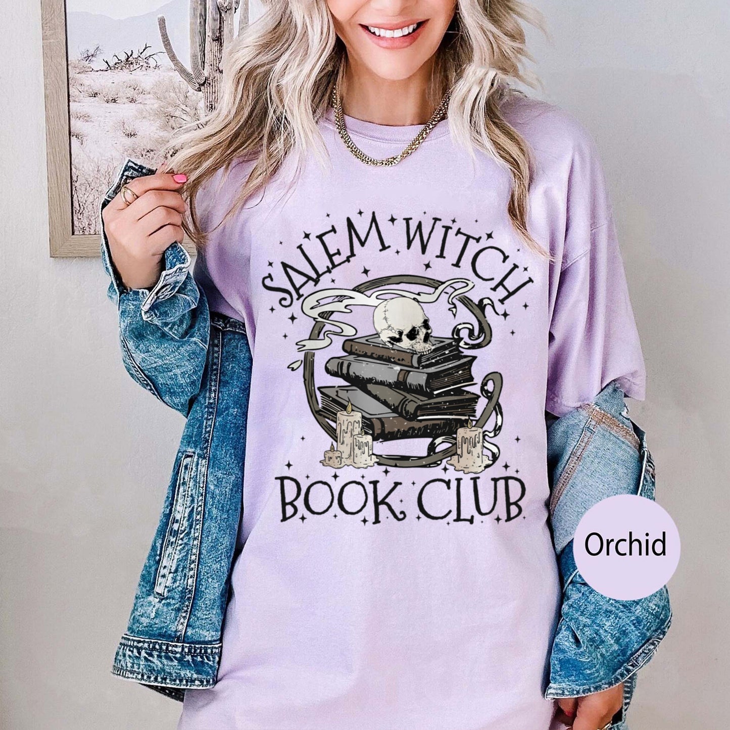 Salem Witch Book Club Shirt, Halloween Book Lover Shirt, Salem Massachusetts Shirt, Halloween Library Shirt, Funny Reader Shirt, Retro Skull