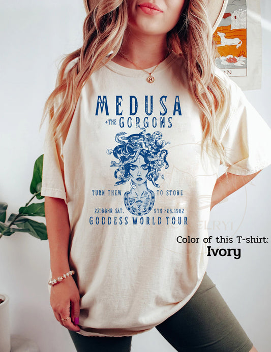 Medusa Distressed Band Tee Vintage Band T Shirt Snake Shirt Greek Mythology Greek Goddess Medusa Shirt Greek Apparel