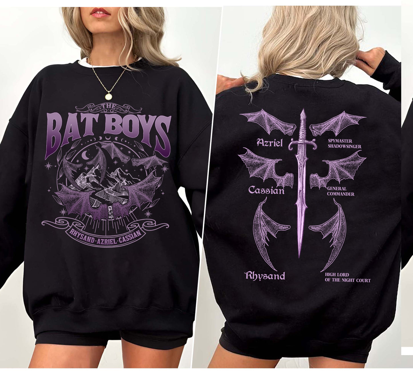 The Bat Boys Comfort Colors Shirt, ACOTAR Merch, Night Court Illyrians Tee, A Court of Thorns and Roses, Rhysand Cassian Azriel Apparel