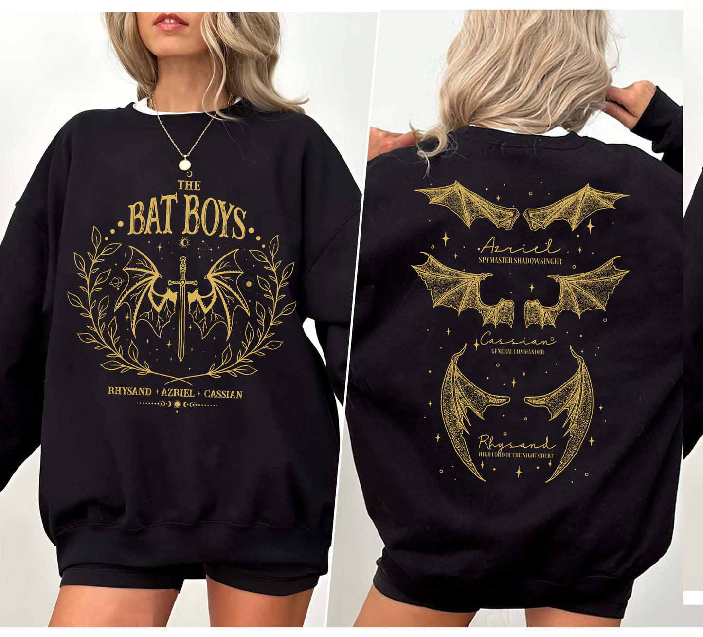The Bat Boys Double Side Sweatshirt, Acotar Velaris Shirt, Bat Boys Tees, Bat Boy Fan Club Shirt, A Court of Thorn, Cassian general comander