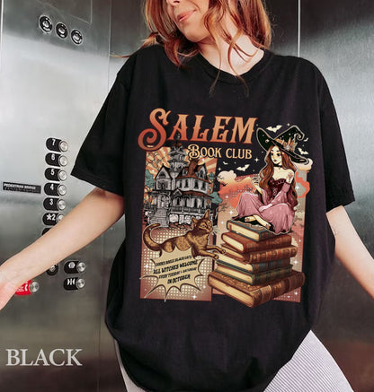Salem Book Club Shirt, Bookish Halloween Shirt, Spooky Reader Shirt, Funny Book Lover, Salem Witches Shirt, Spooky Season Thriller Reader