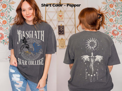 Fourth Wing Double-Sided Sweatshirt, Basgiath War College Shirt, Basgiath War College Gift, Fourth Wing Shirt, Bookish Dragon Rider Shirt