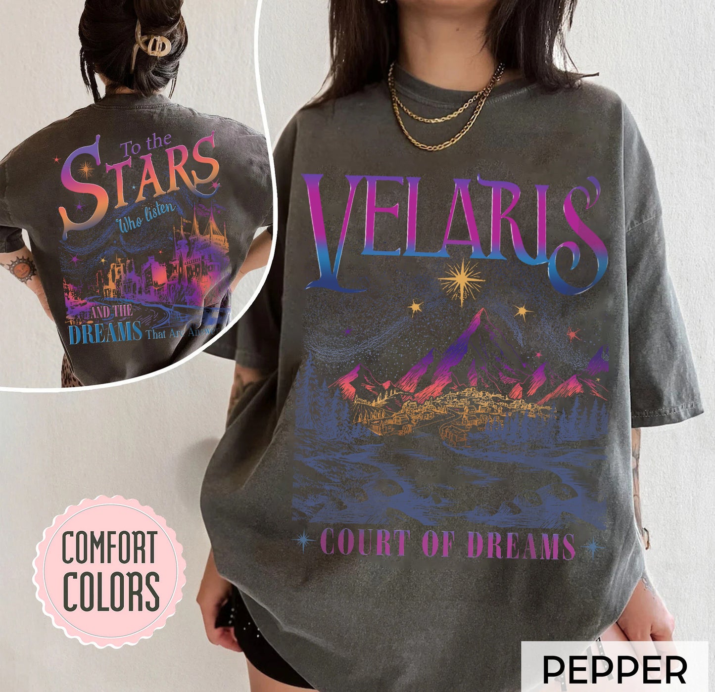 Velaris City Of Starlight Two-Sided Comfort Colors Shirt, The Night Court Shirt, SJM Shirt, Acotar Velaris Shirt