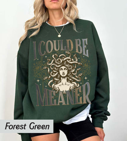 Trending I Could Be Meaner Medusa Gorgon Shirt, Greek Mythology Sarcastic Outfit, Aesthetic Weirdcore Clothing, Adult Humor Gag Shirt