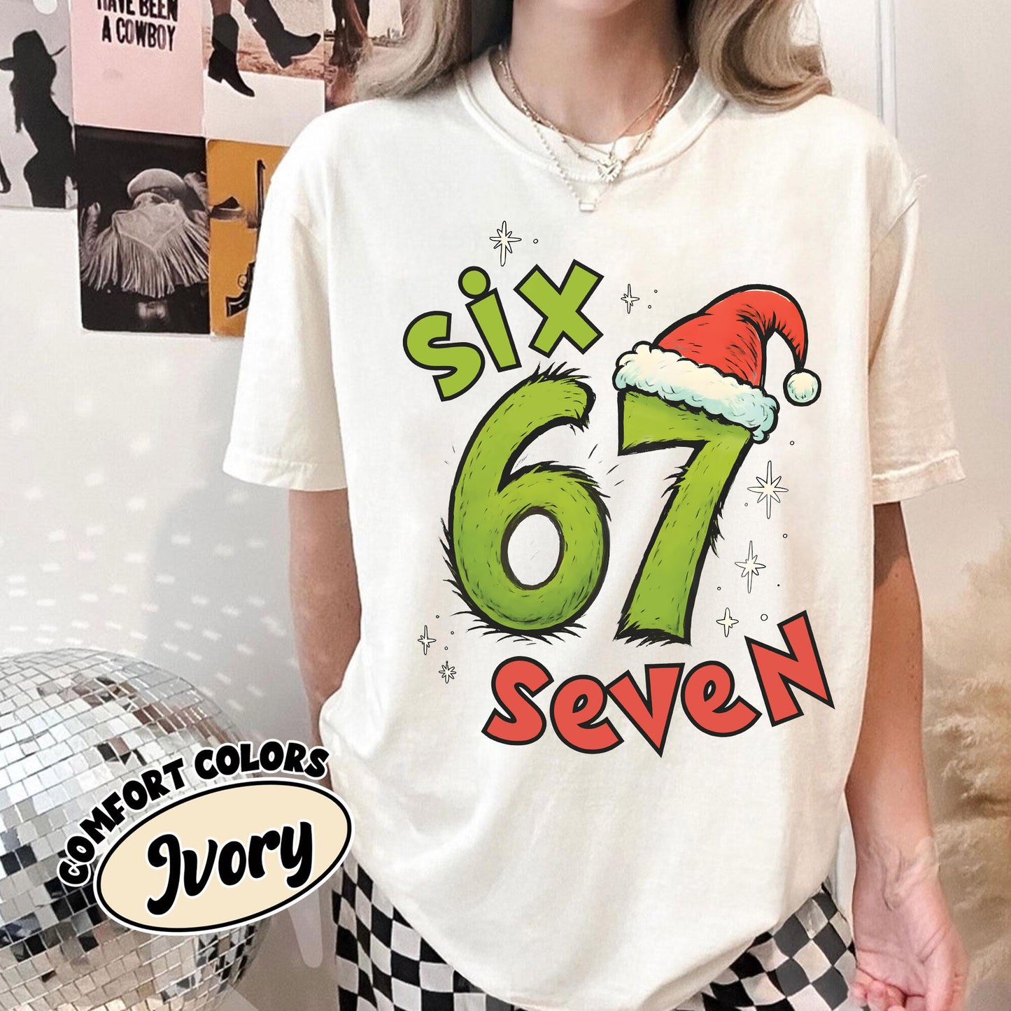 67 Six Seven Christmas Sweatshirt or T-shirt: 6 7 Holiday Meme Shirt, Unisex Trending Christmas Gift