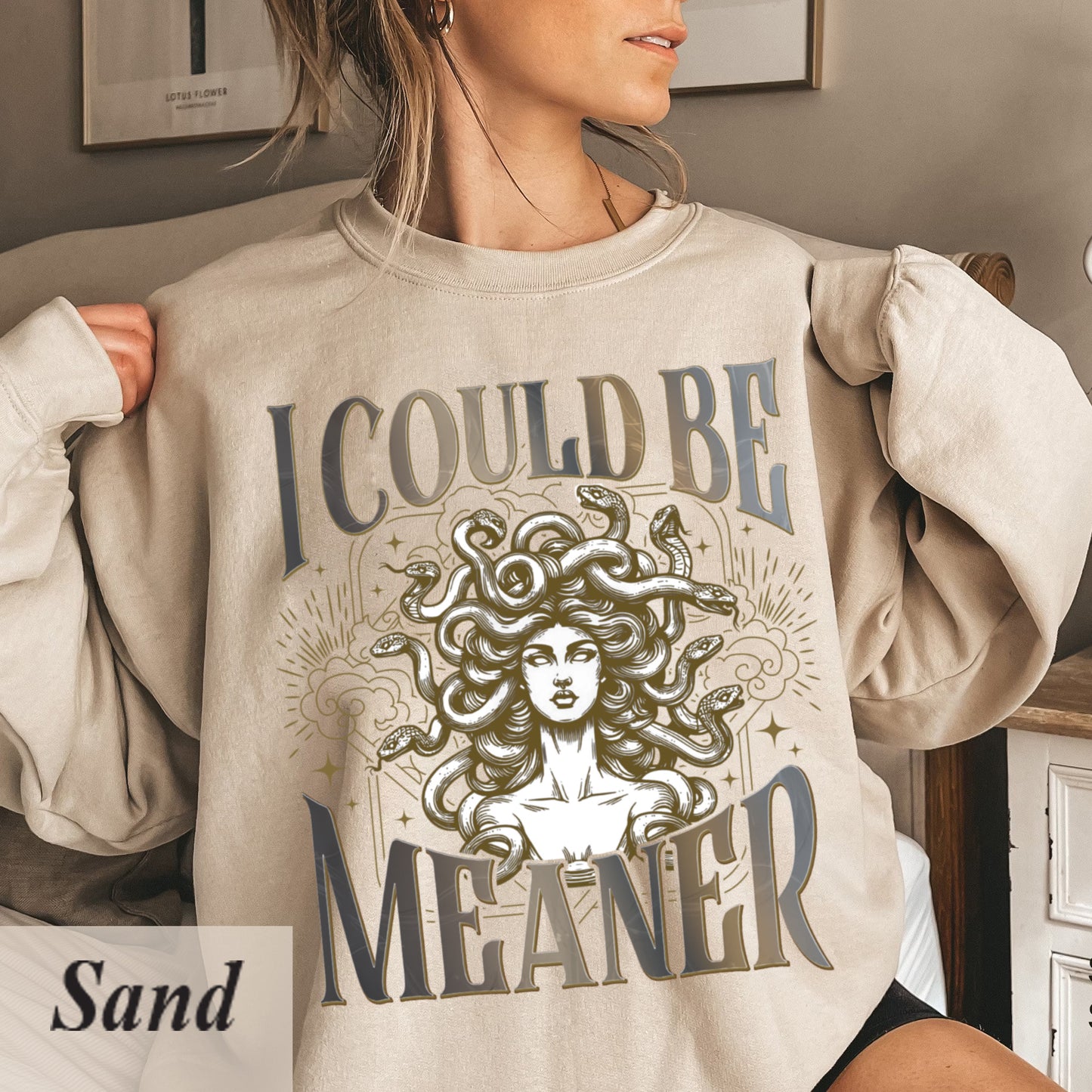 Trending I Could Be Meaner Medusa Gorgon Shirt, Greek Mythology Sarcastic Outfit, Aesthetic Weirdcore Clothing, Adult Humor Gag Shirt