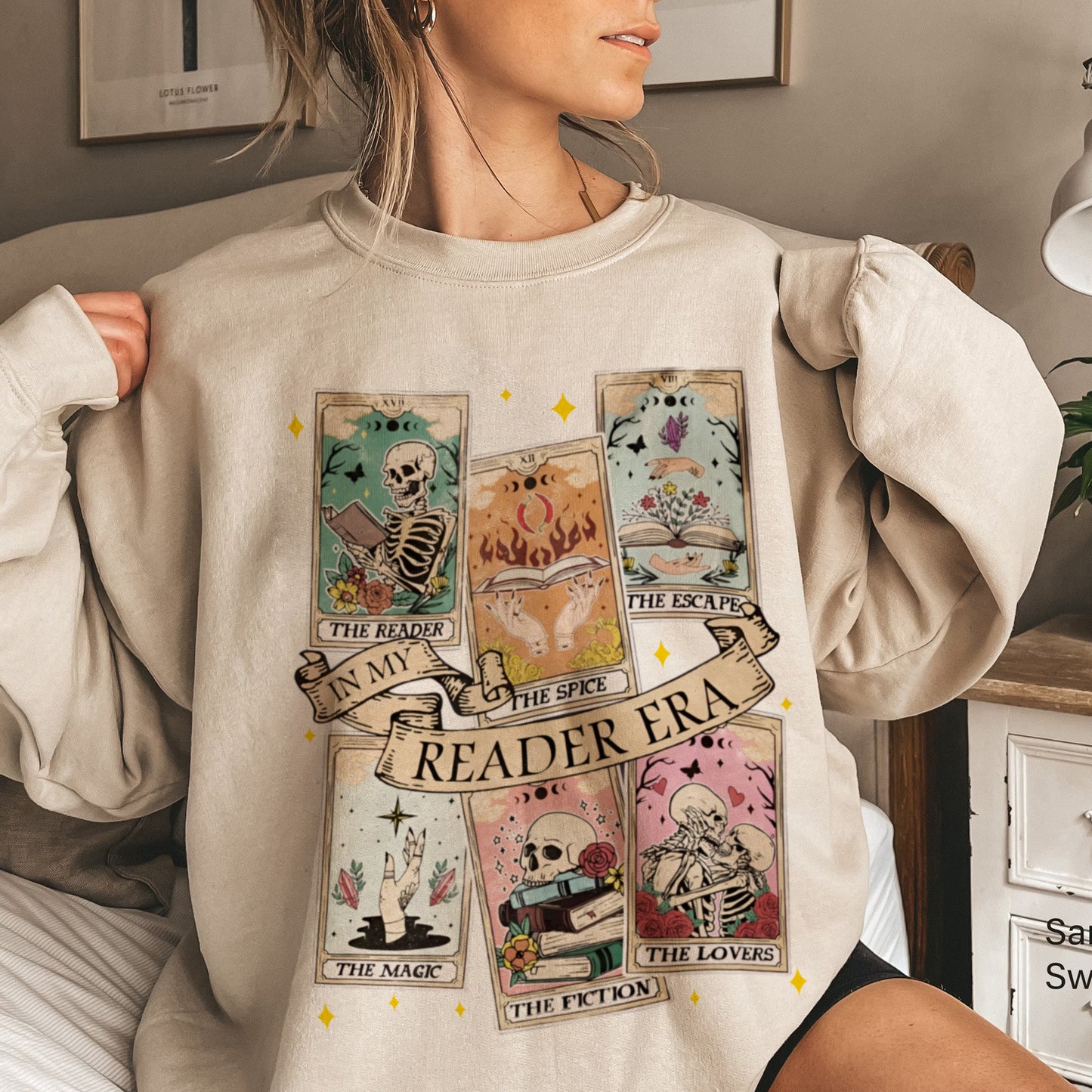 Vintage The Reader Tarot Card Shirt, Skeleton Reading Shirt, Unisex Tarot Card Shirt, Book Lover Gift, Bookish Gift,Tarot Lover Gift