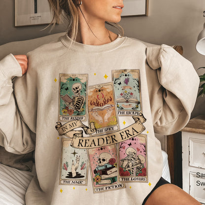 Vintage The Reader Tarot Card Shirt, Skeleton Reading Shirt, Unisex Tarot Card Shirt, Book Lover Gift, Bookish Gift,Tarot Lover Gift