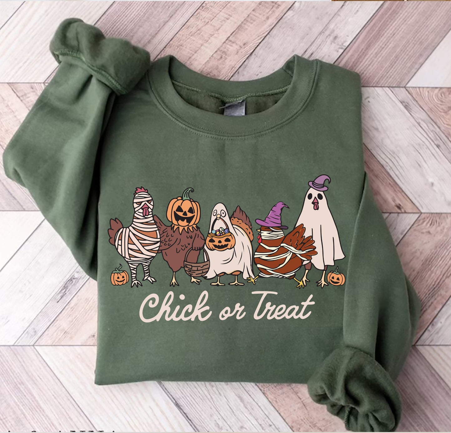 Halloween Chick or Treat Shirt, Halloween Chicken Shirt, Halloween Funny Chicken Sweatshirt, Ghost Chicken Sweatshirt, Chicken Lovers Shirt