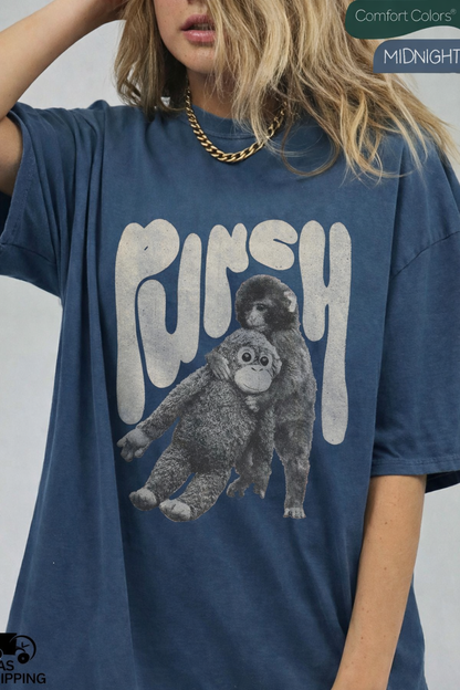 Monkey Punch Comfort Colors® T-Shirt, Baby Monkey Holding Plush Toy, Baby Monkey Punch Shirt, Trendy Shirt, Trend Viral Baby Monkey Tshirt